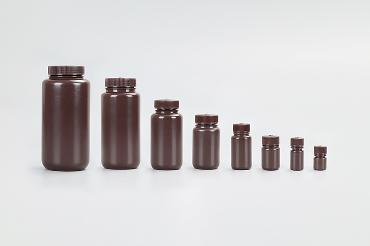 Bottiglie di reagente marrone HDPE